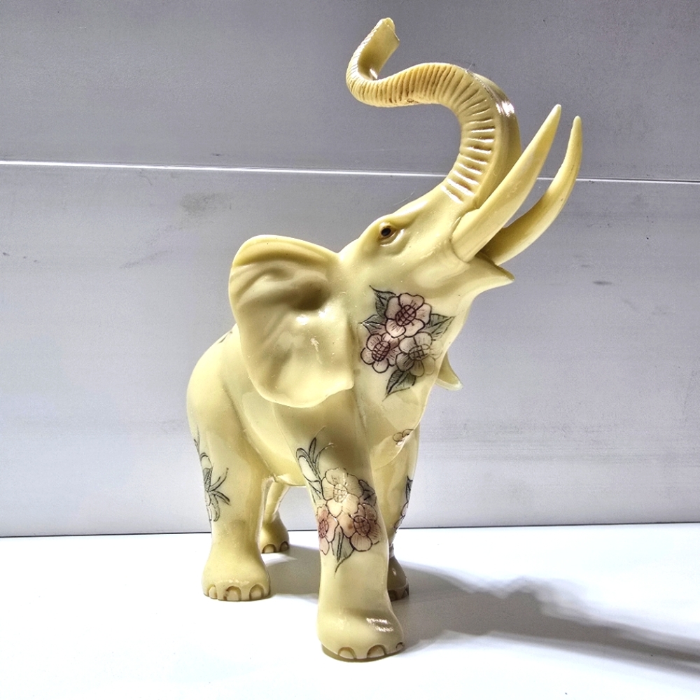 Painted Ivory color elephant figurine